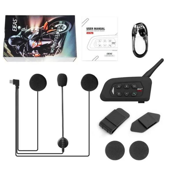 EJEAS V4 Plus_Motorcycle Bluetooth Intercom, Bluetooth 5.1, 4 rider talk at the same time - Image 6