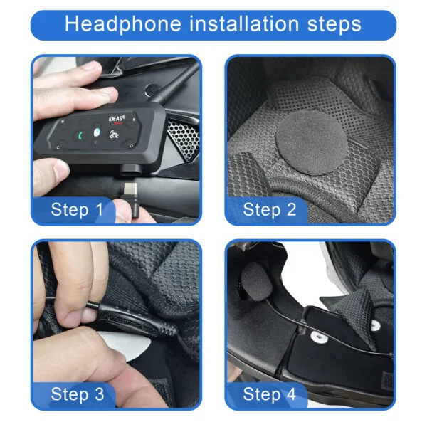 EJEAS V6 Pro+_Motorcycle Bluetooth Headset, Bluetooth 5.1, with 1 cut 5, 2 rider talk at the same time - Image 4